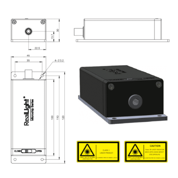 1535nm turn-key laser head dimensions