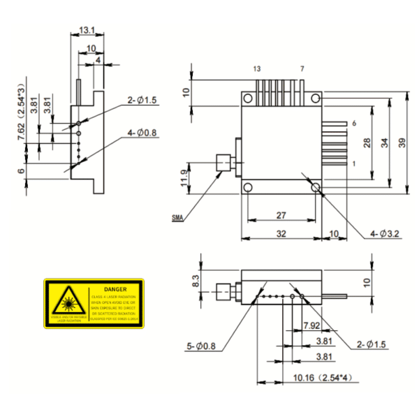 Triple Wavelength Fiber Coupled Laser Module