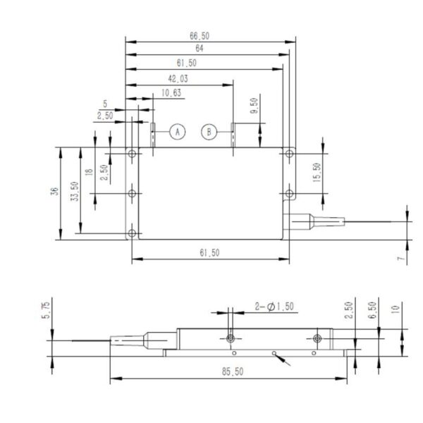 Dimensions of 808nm Laser Diode