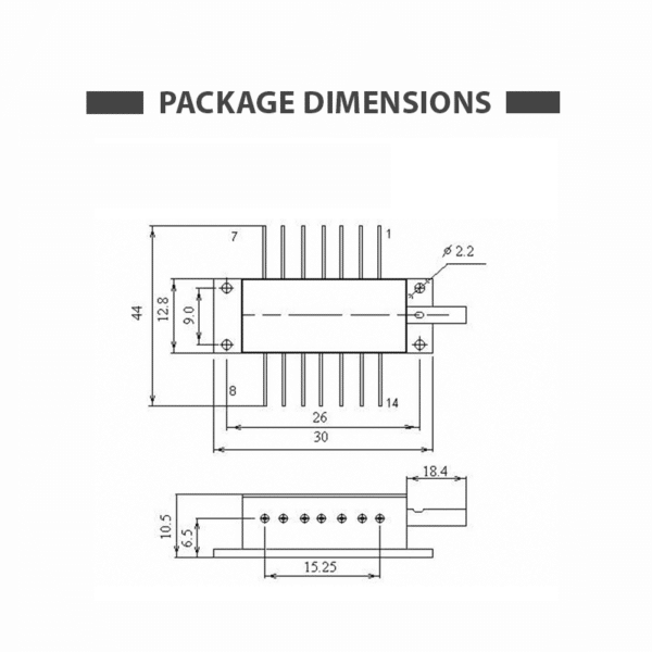 1491nm Butterfly Laser Diode Dimensions