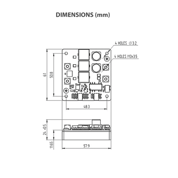 100 Amp Laser Diode Driver Dimensions