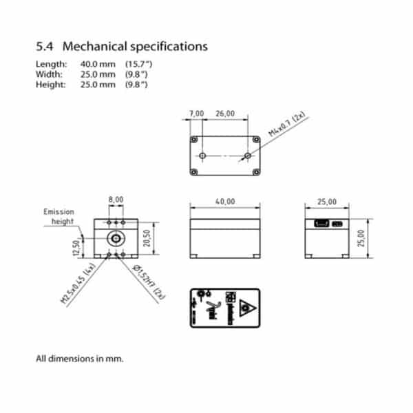 405nm laser diode dimensions