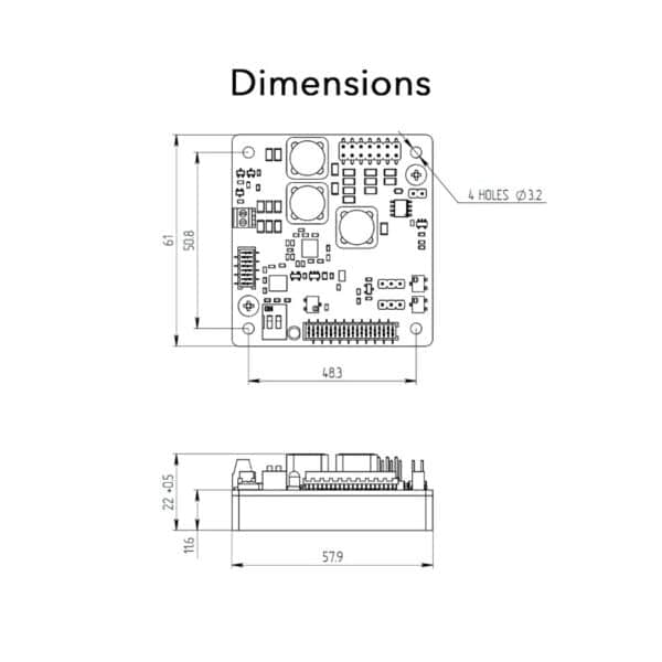 750nm Laser Diode Driver Mechanical Drawing