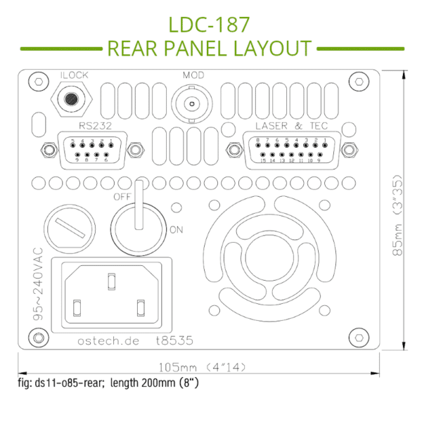 976nm / 980nm pump laser diode driver connections