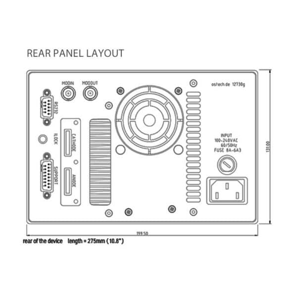 laser diode driver rear panel view