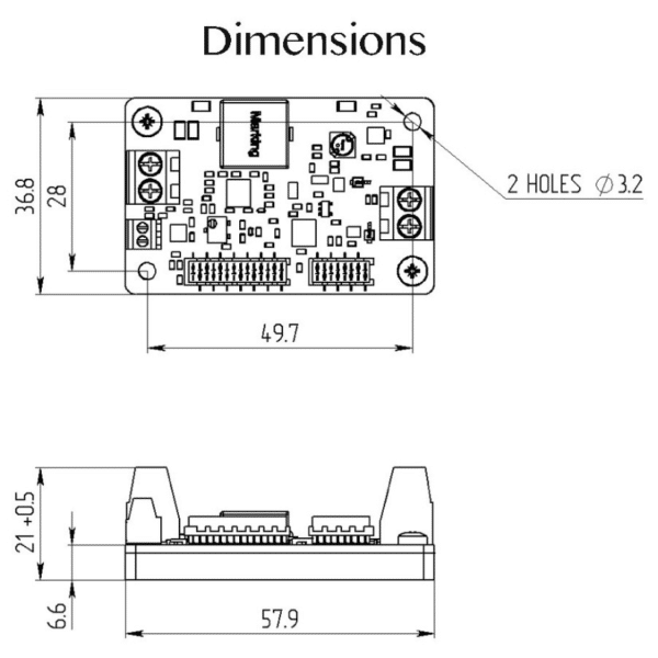 10 Amp, 40 Volt High Power Driver Mechanical Drawing