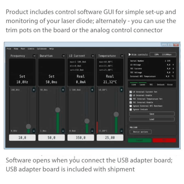 software for laser diode controller