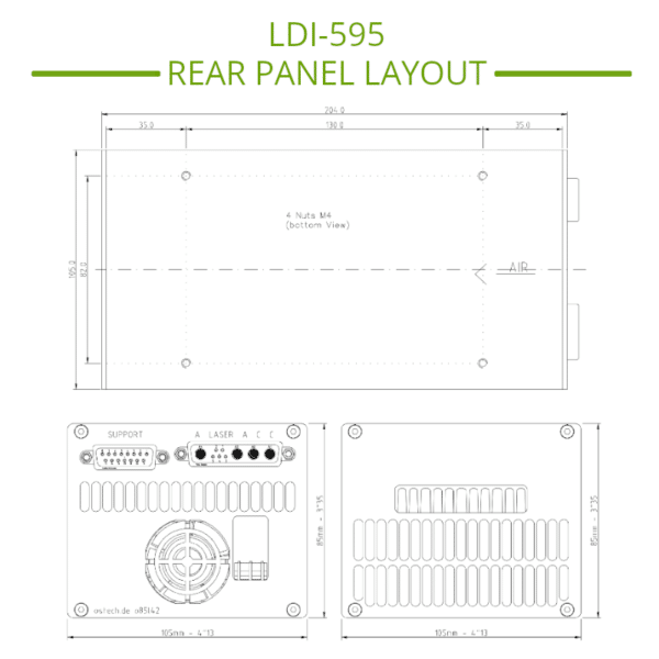 60A 12V High Power Laser Diode Driver Dimensions