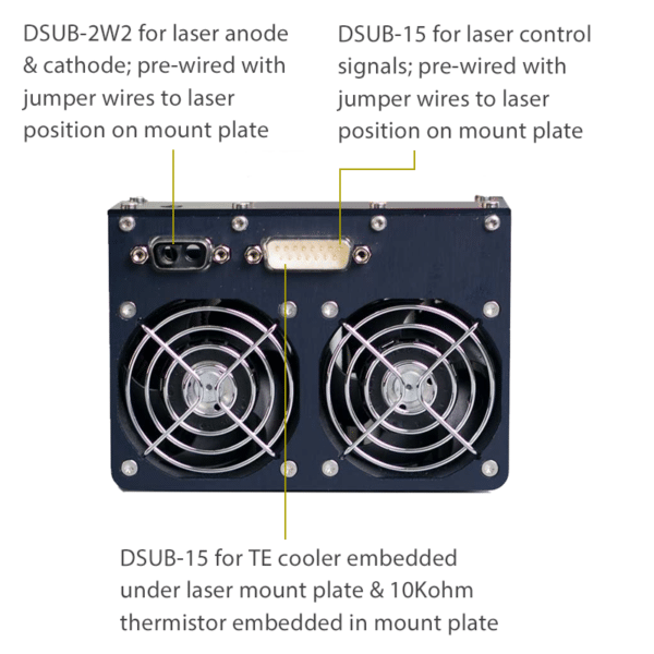 Model LDM-95W Laser Diode Heat Sink High Power - Rear View Image