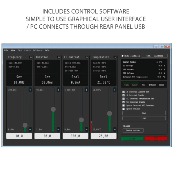 lds laser diode driver sofware screen capture