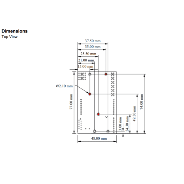 220W OEM TEC Controller Connector Dimensions