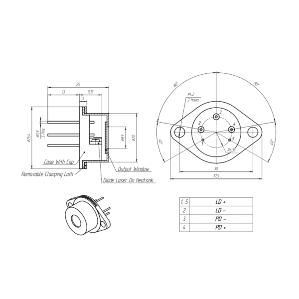 1060nm TO-Can Laser Diode from FiberCom