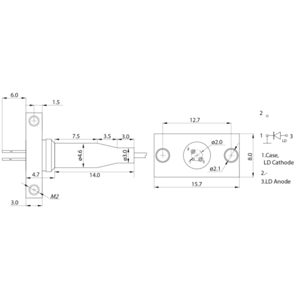 660nm-50mW-Laser Diode Pinout