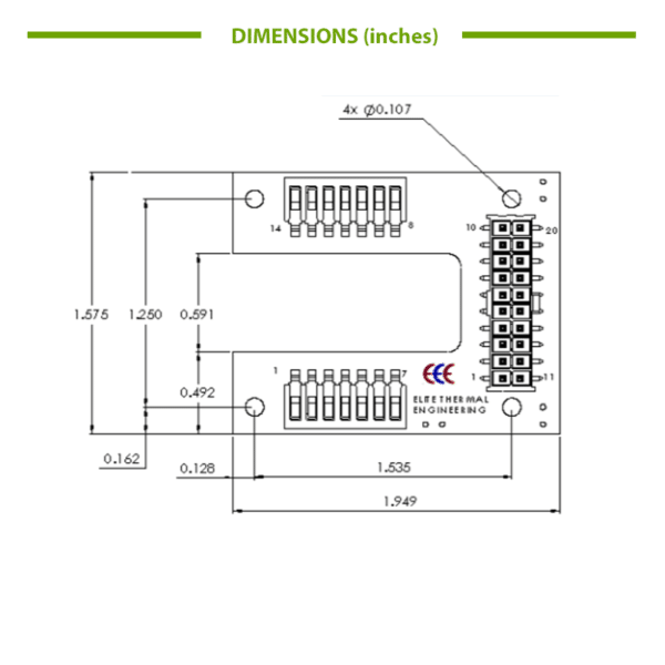 butterfly package laser diode mount mechanical drawing