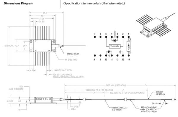 976nm 300mw dimensions